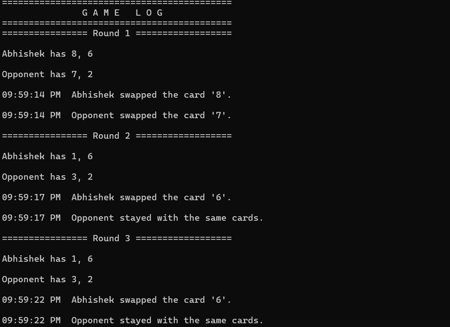 Console Card Game